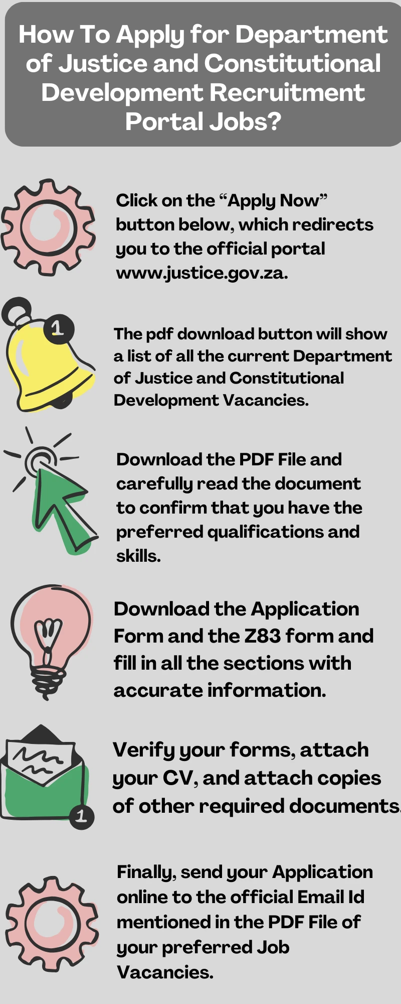 How To Apply for Department of Justice and Constitutional Development Recruitment Portal Jobs?