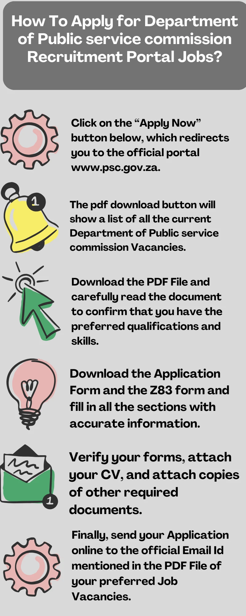 How To Apply for Department of Public service commission Recruitment Portal Jobs?